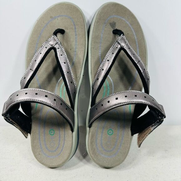 OrthoFeet Sandals Womens 6 BGaya Flip Flops Thong Metallic Flats Slip On - Picture 5 of 7